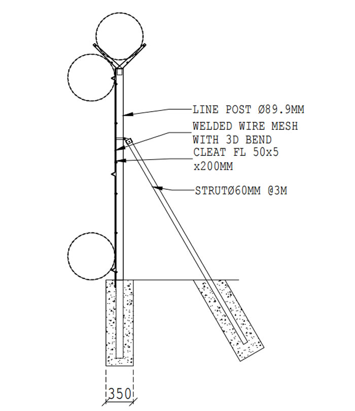 Y Type Steel Fence Post for High Security Fencing System